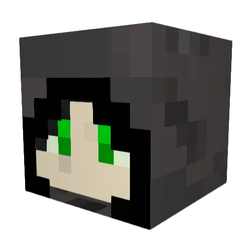 GJMiki Minecraft avatar head, 3D render