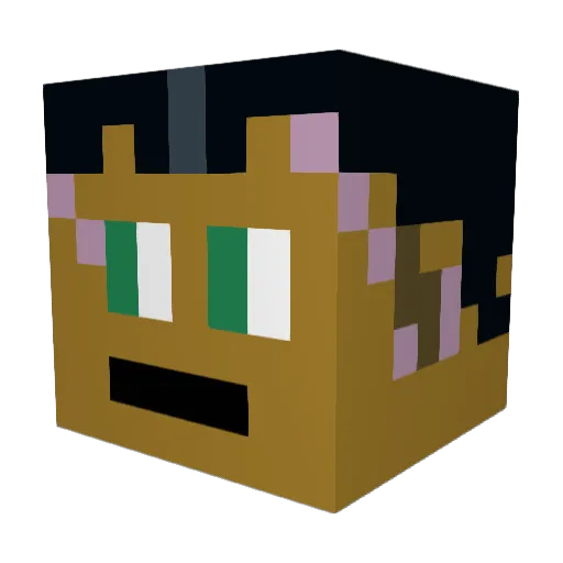 GJ_Gaming_ Minecraft avatar head, 3D render