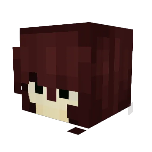 GL0W_W0RM Minecraft avatar head, 3D render
