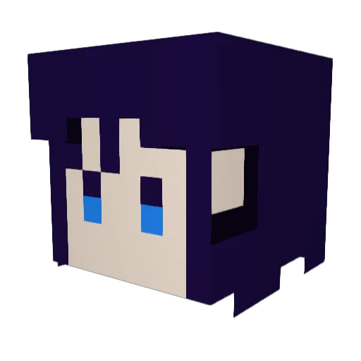 GLAY2 Minecraft avatar head, 3D render