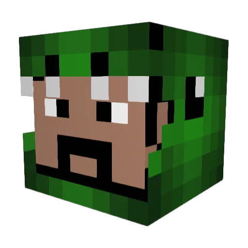GLCgg Minecraft avatar head, 3D render