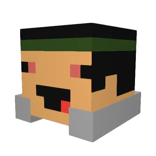 GLEEFULjit Minecraft avatar head, 3D render