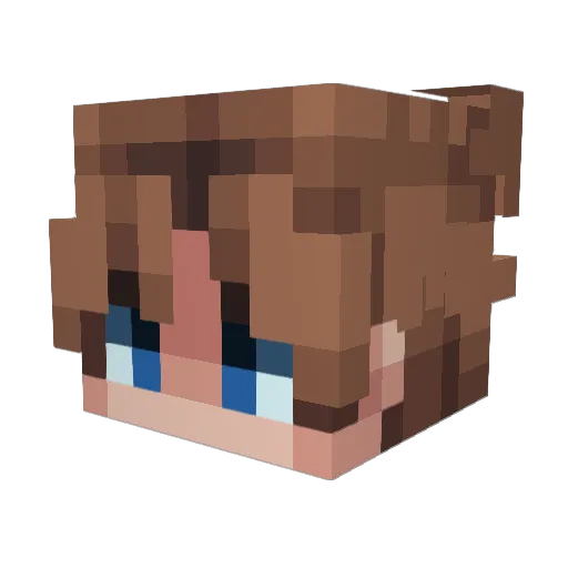 GLIDERxx Minecraft avatar head, 3D render
