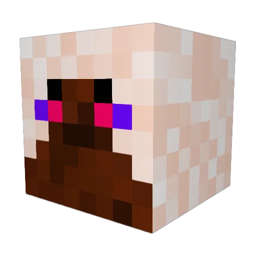 GLITTERTEETH Minecraft avatar head, 3D render