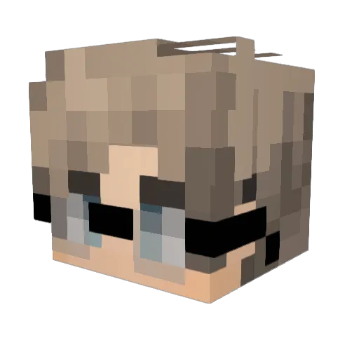 GLIZZYGOBLN Minecraft avatar head, 3D render
