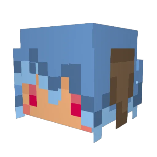 GLNR Minecraft avatar head, 3D render