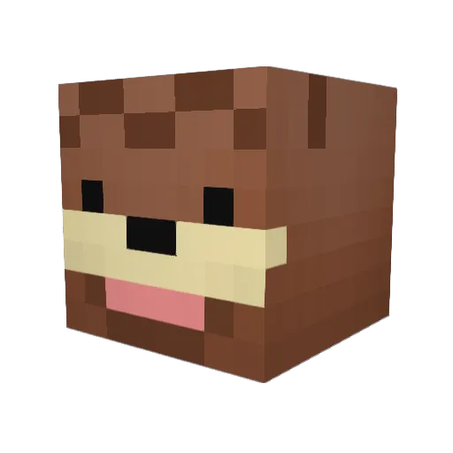 GLOPTER Minecraft avatar head, 3D render