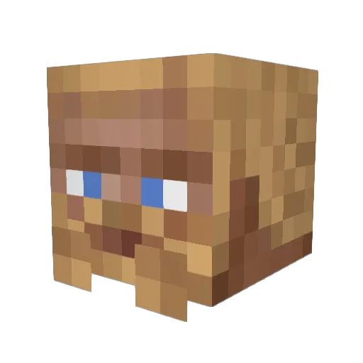 GLiBERN Minecraft avatar head, 3D render