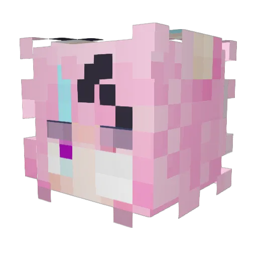 GLuNiko Minecraft avatar head, 3D render