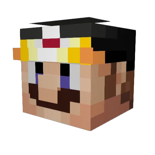 GMB6463 Minecraft avatar head, 3D render