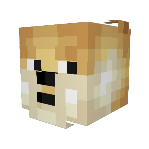 GMDoggo Minecraft avatar head, 3D render