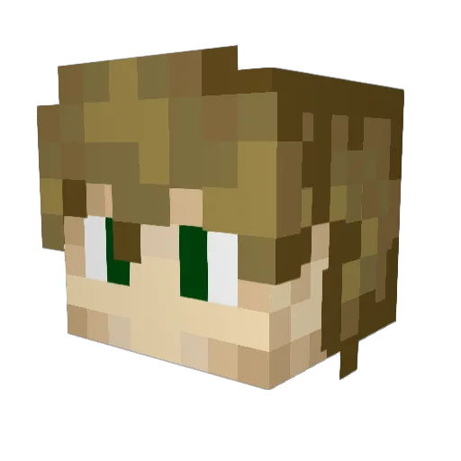 GM_O Minecraft avatar head, 3D render
