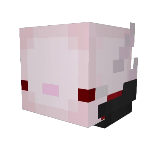 GNGRL Minecraft avatar head, 3D render