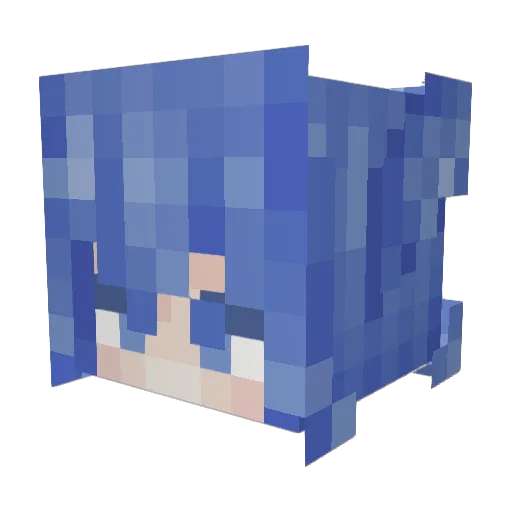 GNU2302 Minecraft avatar head, 3D render