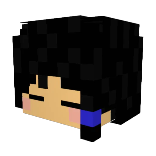 GODAsahi Minecraft avatar head, 3D render