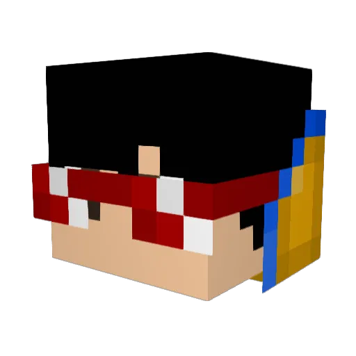 GOKUTITAN Minecraft avatar head, 3D render