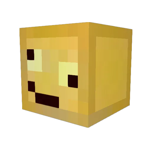 GOLD1651 Minecraft avatar head, 3D render