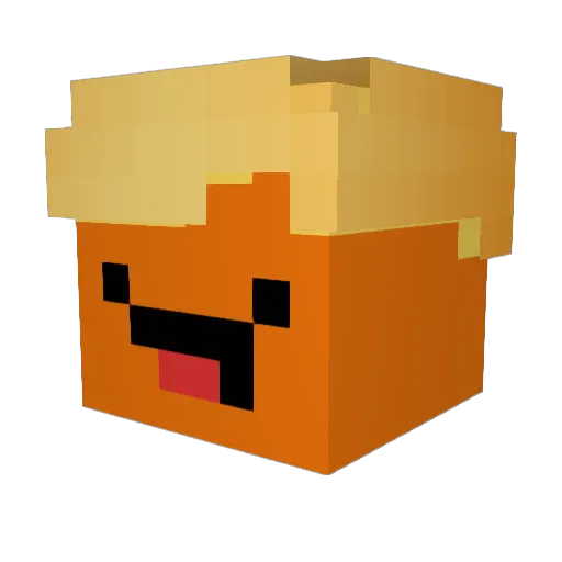 GOLDYWAG Minecraft avatar head, 3D render