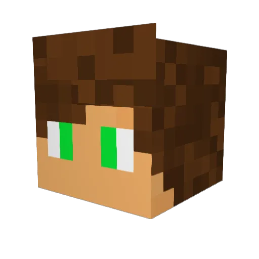 GOLRIVER Minecraft avatar head, 3D render