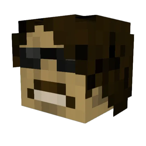 GONZO445 Minecraft avatar head, 3D render