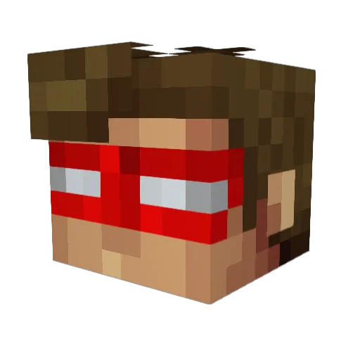 GOOLDEN Minecraft avatar head, 3D render