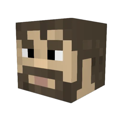 GORILLA_MAN5 Minecraft avatar head, 3D render