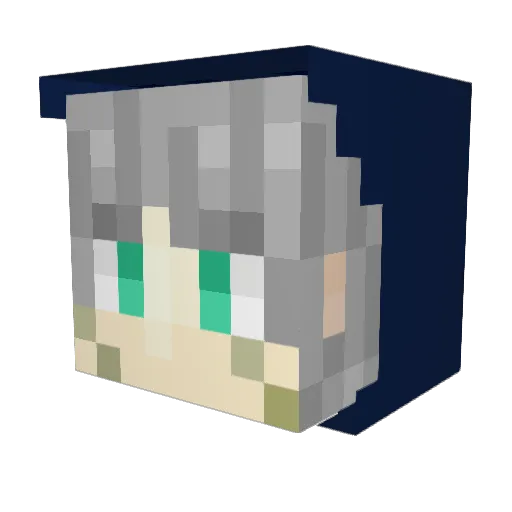 GOZELU Minecraft avatar head, 3D render