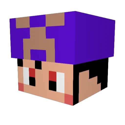 GO_55 Minecraft avatar head, 3D render