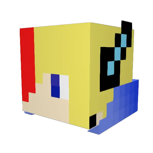 GO_no1 Minecraft avatar head, 3D render