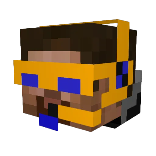 GOtechno Minecraft avatar head, 3D render