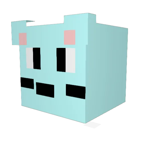 GP0713 Minecraft avatar head, 3D render