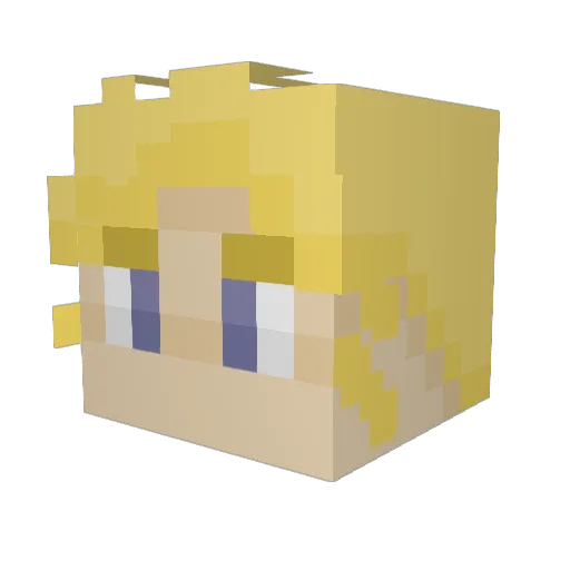GP101 Minecraft avatar head, 3D render