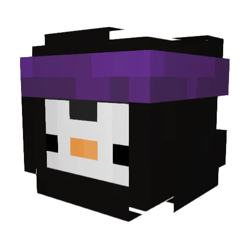 GPTLuna Minecraft avatar head, 3D render