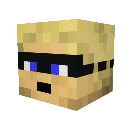 GR0N3 Minecraft avatar head, 3D render