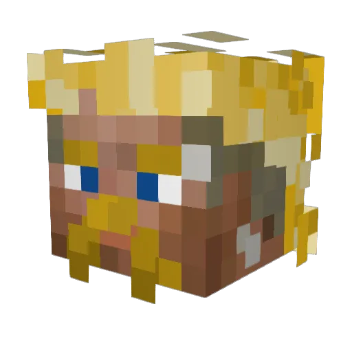 GR244 Minecraft avatar head, 3D render