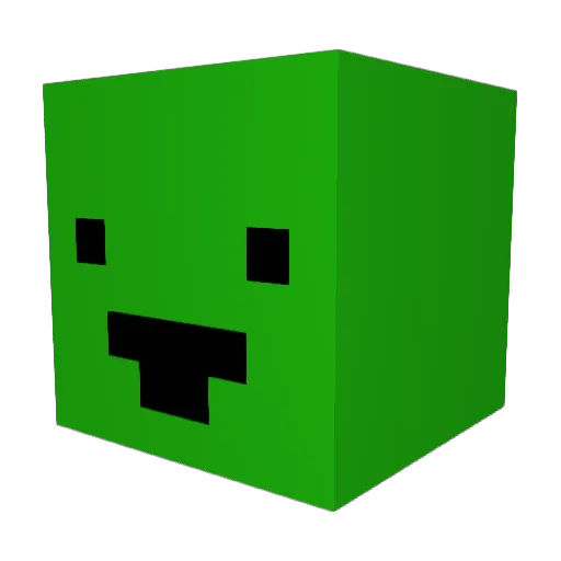 GREEN1334 Minecraft avatar head, 3D render