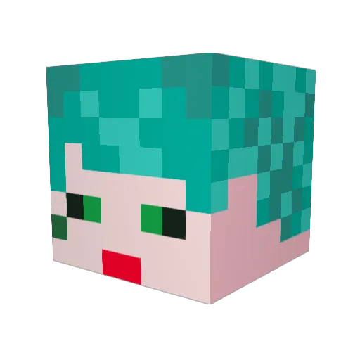 GREENBIRD07 Minecraft avatar head, 3D render