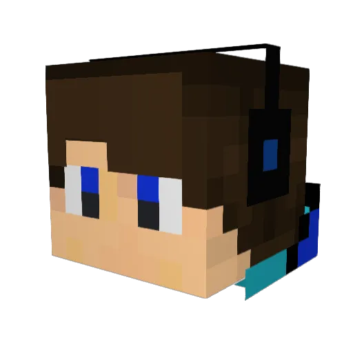 GREENMOON64 Minecraft avatar head, 3D render