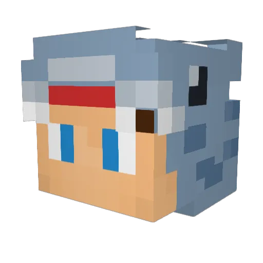 GREENOVEC Minecraft avatar head, 3D render