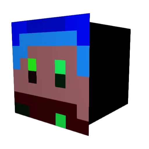 GREENSHADE Minecraft avatar head, 3D render