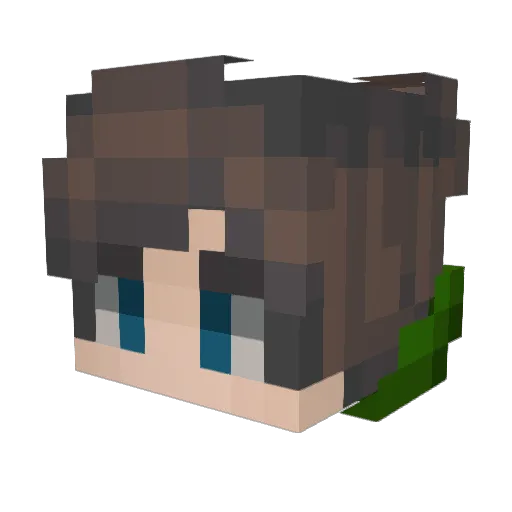 GREEN_HlLL Minecraft avatar head, 3D render