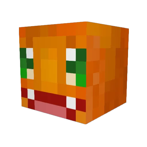 GREENragdoll Minecraft avatar head, 3D render