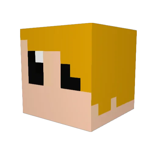 GREYASYLUM Minecraft avatar head, 3D render