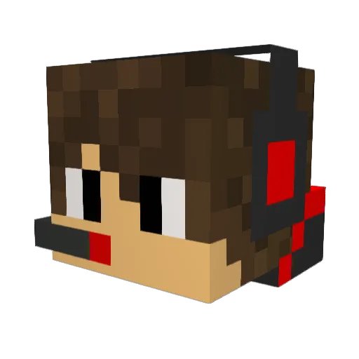 GRF1 Minecraft avatar head, 3D render