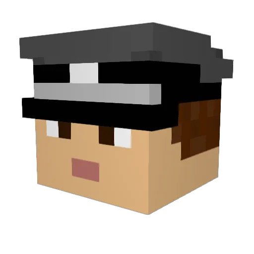 GRIMZEROT Minecraft avatar head, 3D render