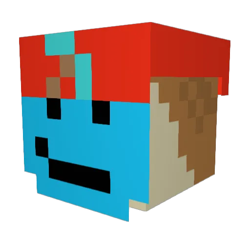 GROMDAD Minecraft avatar head, 3D render