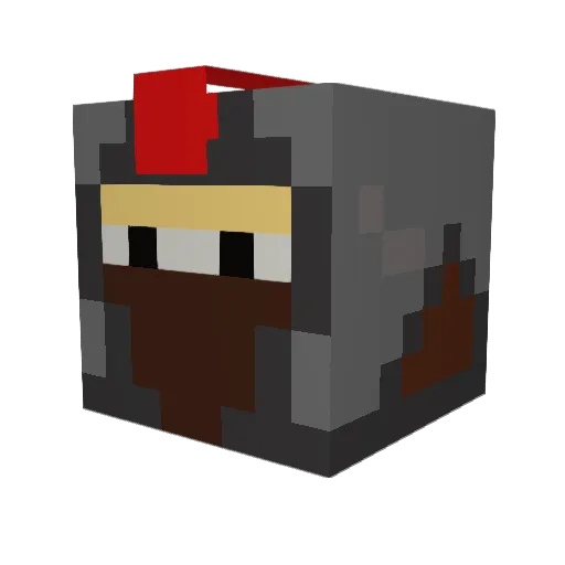 GROMPUZO Minecraft avatar head, 3D render