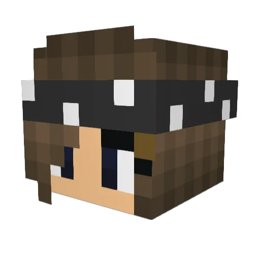 GROTGIRLL Minecraft avatar head, 3D render