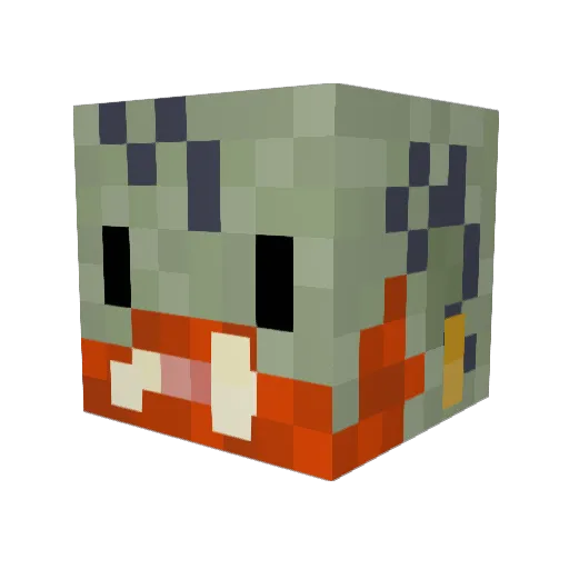 GRUB_lad Minecraft avatar head, 3D render