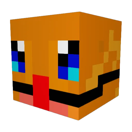 GRUGNUT Minecraft avatar head, 3D render